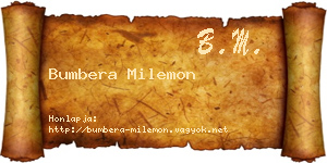 Bumbera Milemon névjegykártya